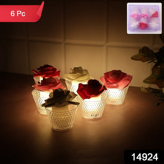 Rose LED tealight glowing