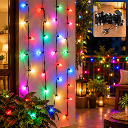 Festive LED string lights, 8 metre