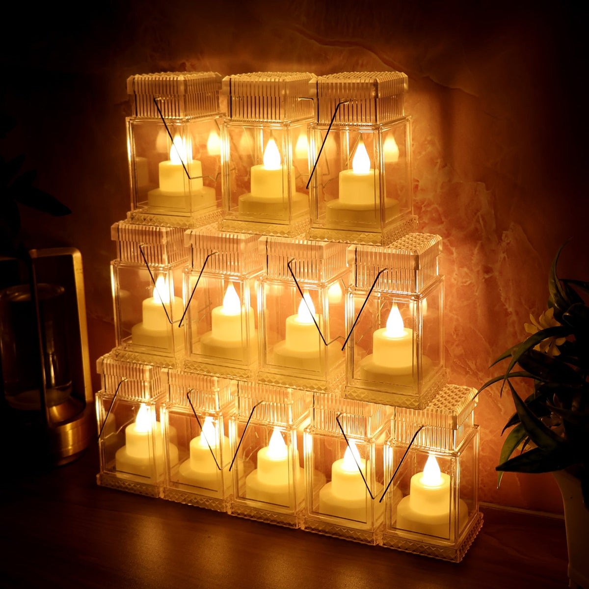LED storm lanterns on display