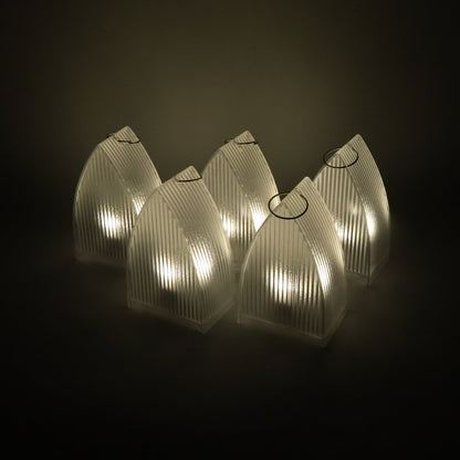 Clear LED lanterns on display