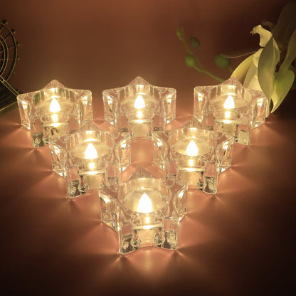 Crystal effect LED tealight glowing