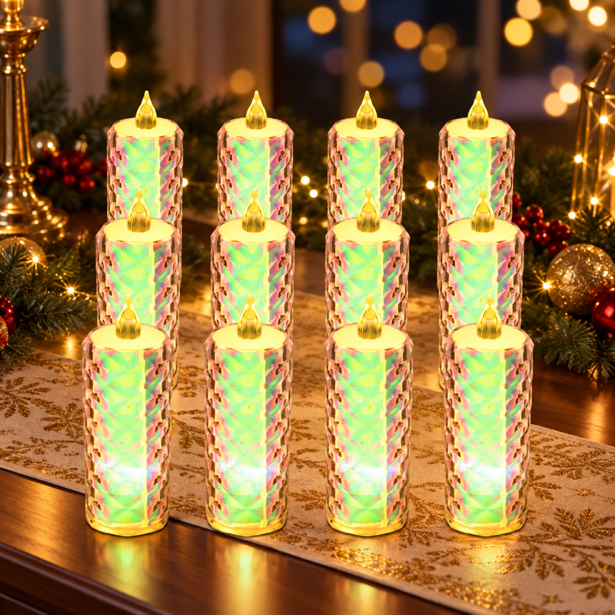 Flameless LED tealights, pack of 12