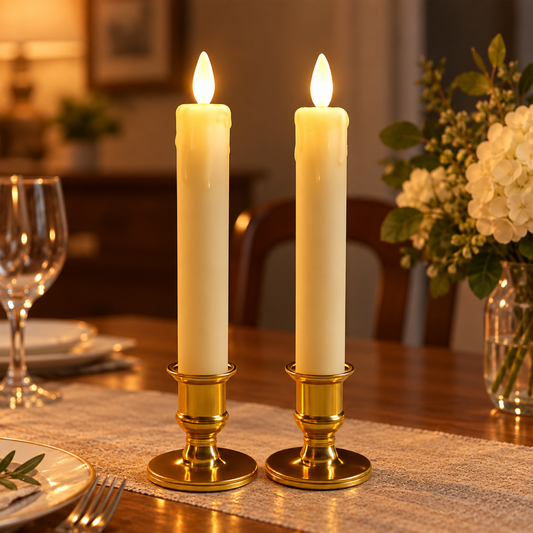 Flameless LED taper candles, set of 2