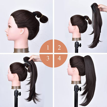 Extendria™ 18 Inch Long Ponytail Hair Extension (Free Hair Bun)