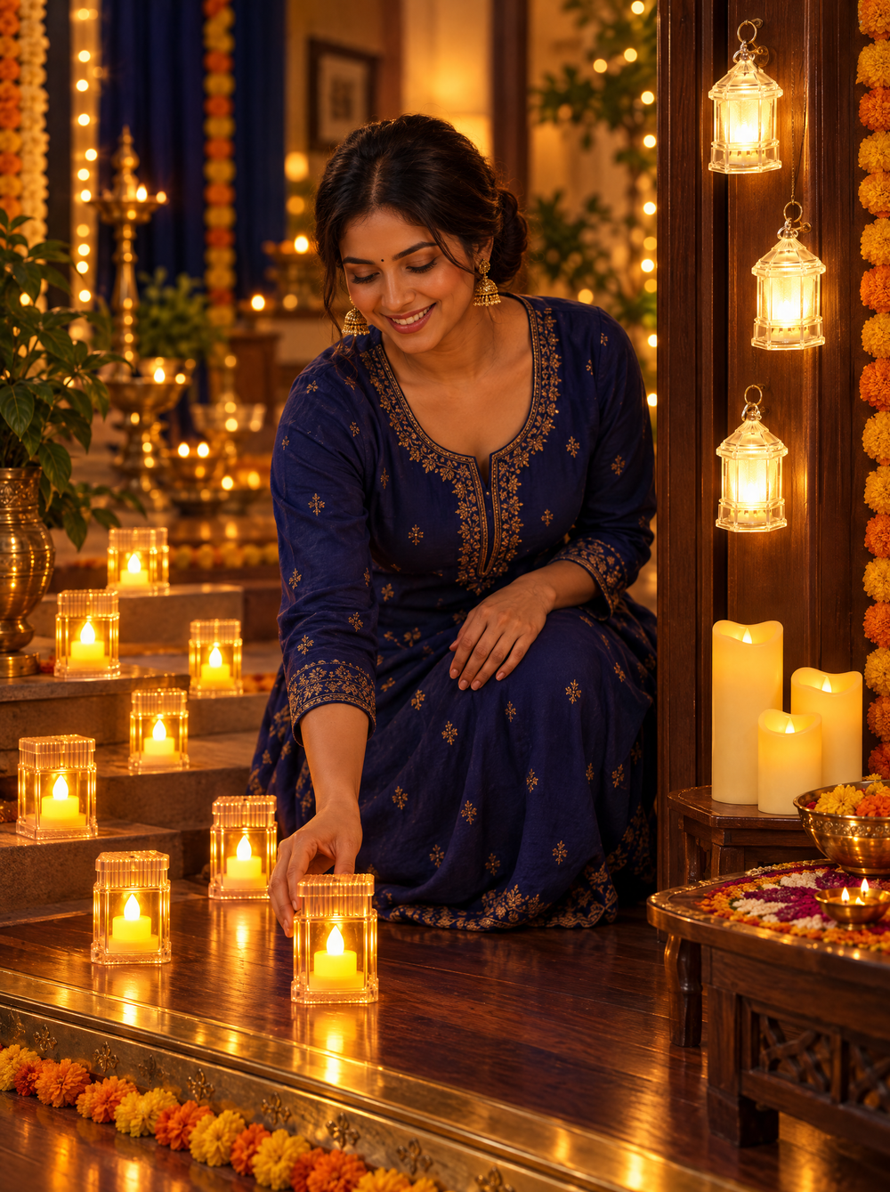 Mandir and table glow