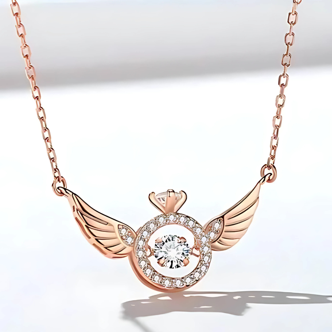 Rose Gold Angel Wings Pendant Chain