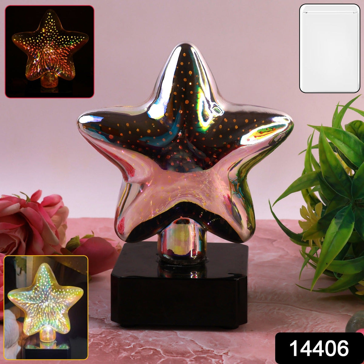 Star illusion lamp glowing