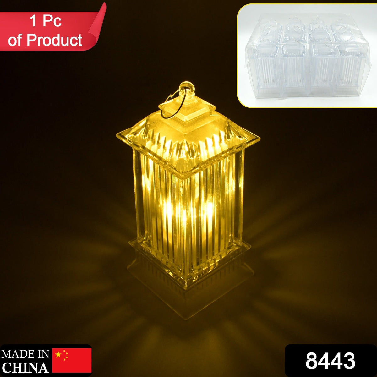 Crystal lantern lamp glowing