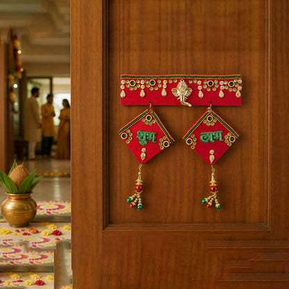 Door hanging on an entrance