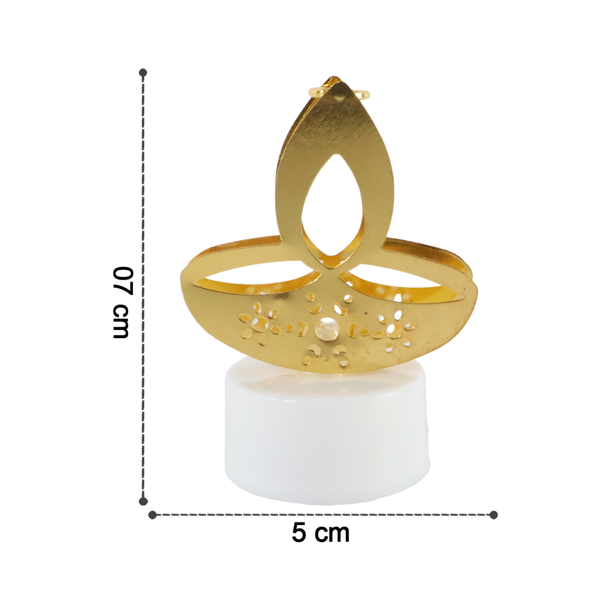Size of the golden diya LED tealight
