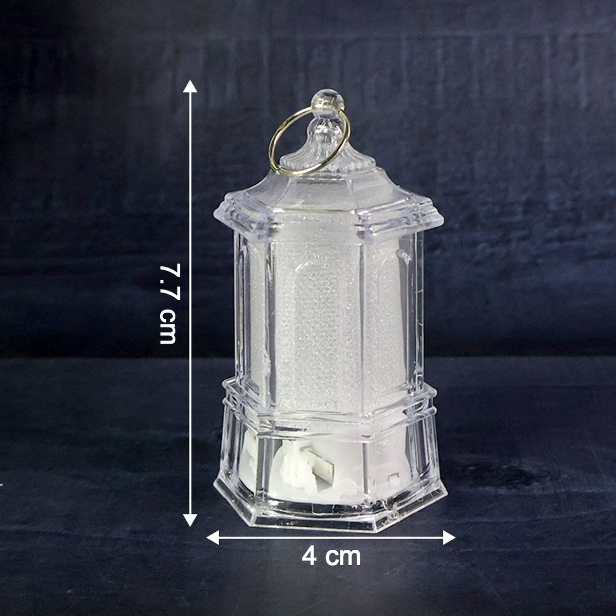 Hanging LED lanterns on display