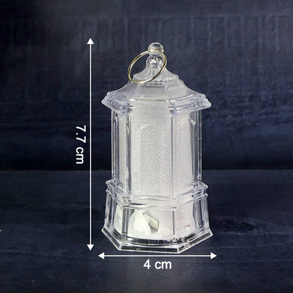 Hanging LED lanterns on display