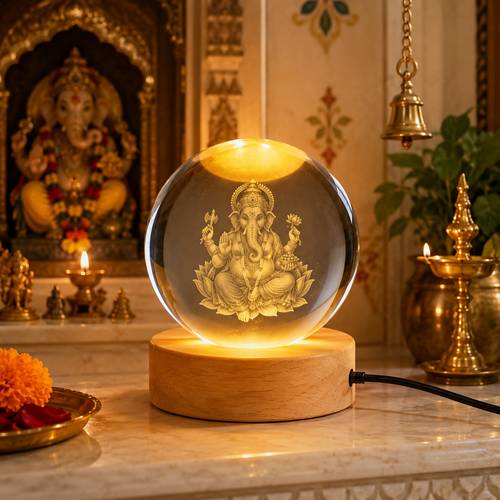 3D crystal Ganesha LED lamp