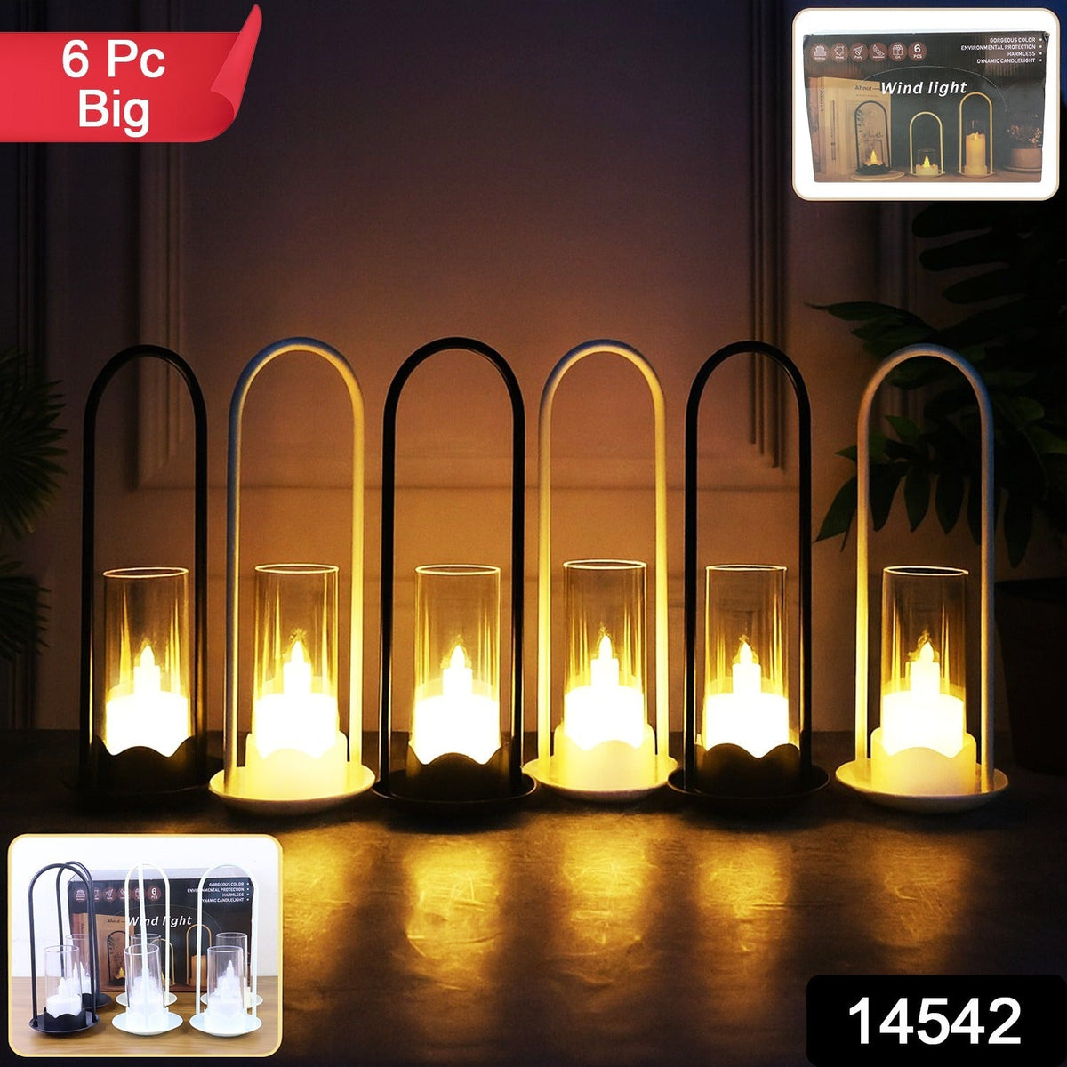 Wind light LED lanterns glowing