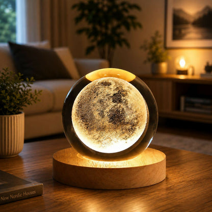 3D crystal moon LED lamp